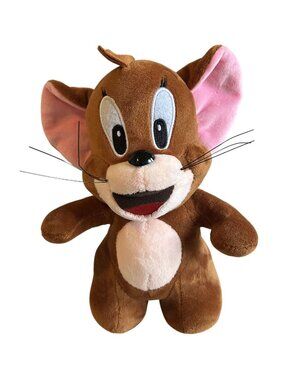 Jerry Mouse Plush Toy Stuffed Animal 9" Tom & Jerry Cartoon  Whiskers &  Pink Ea